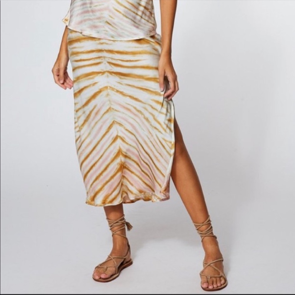 YFB Felicity Midnight Wash Side Slit Tie Dye Skirt